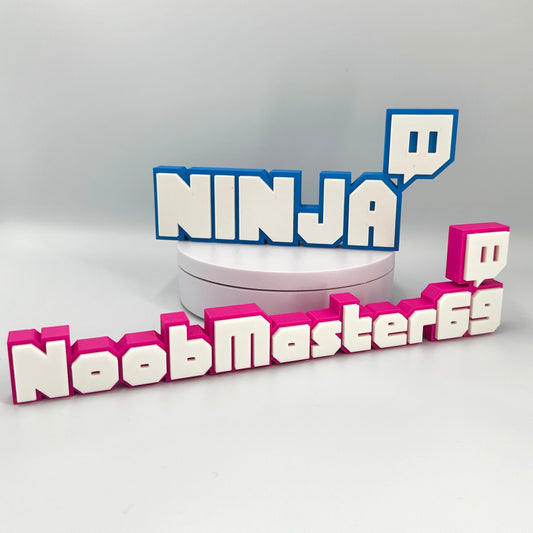 Twitch-Style Custom Nameplate - Ultimate Personalised 3D Printed Desk Sign for Gamers
