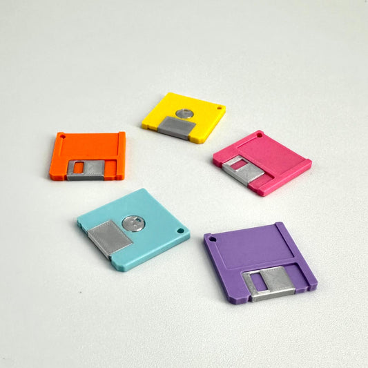 Retro Floppy Disk Earrings – 80s Pastel Geeky Jewellery