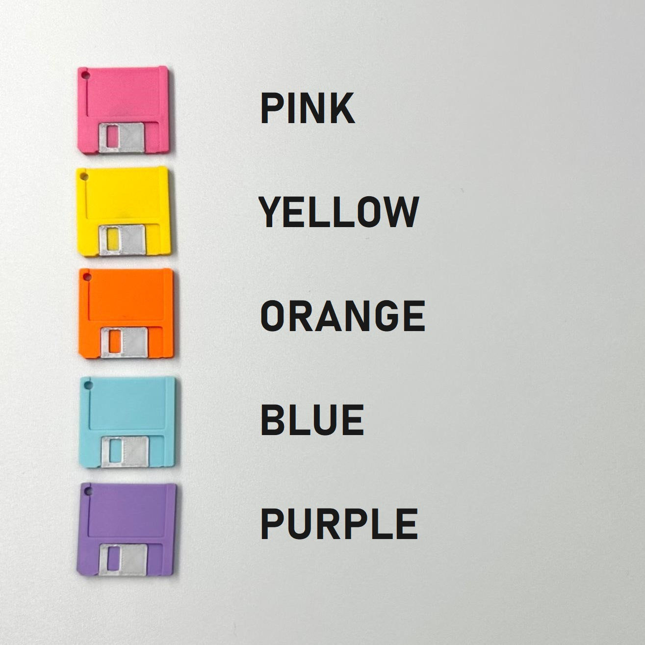 Retro Floppy Disk Earrings – 80s Pastel Geeky Jewellery