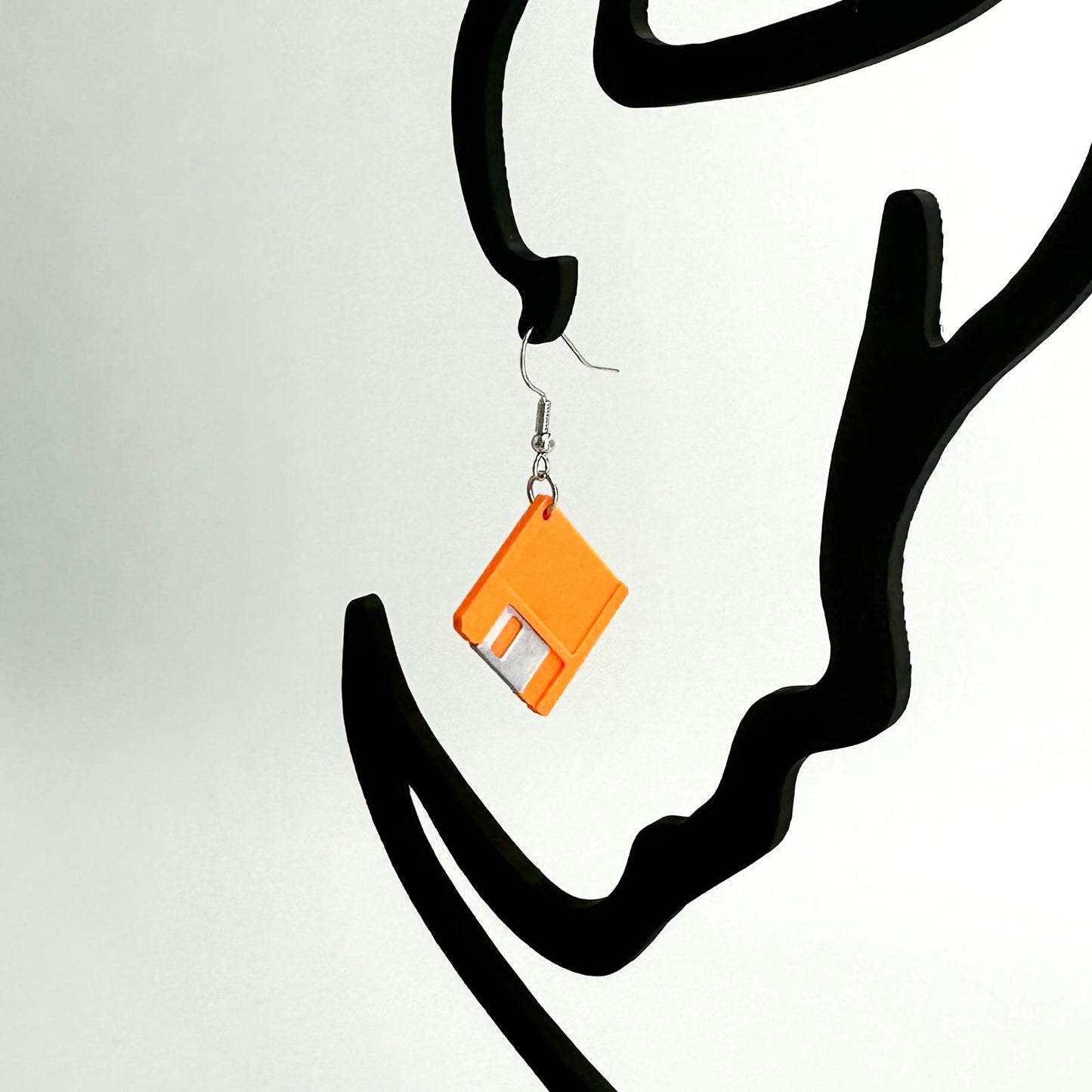 Retro Floppy Disk Earrings – 80s Pastel Geeky Jewellery