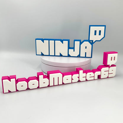 Ultimate Custom Twitch Nameplate | Personalised Streamer Desk Sign for Gamers
