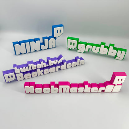 Ultimate Custom Twitch Nameplate | Personalised Streamer Desk Sign for Gamers