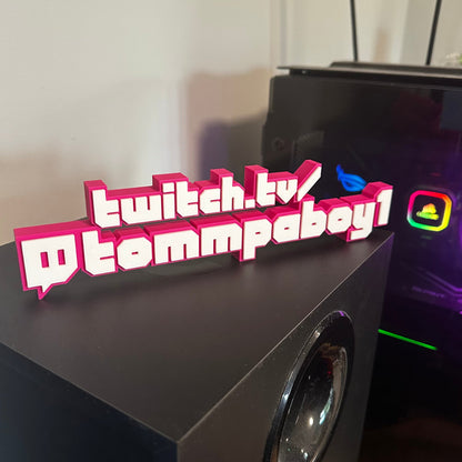 Ultimate Custom Twitch Nameplate | Personalised Streamer Desk Sign for Gamers