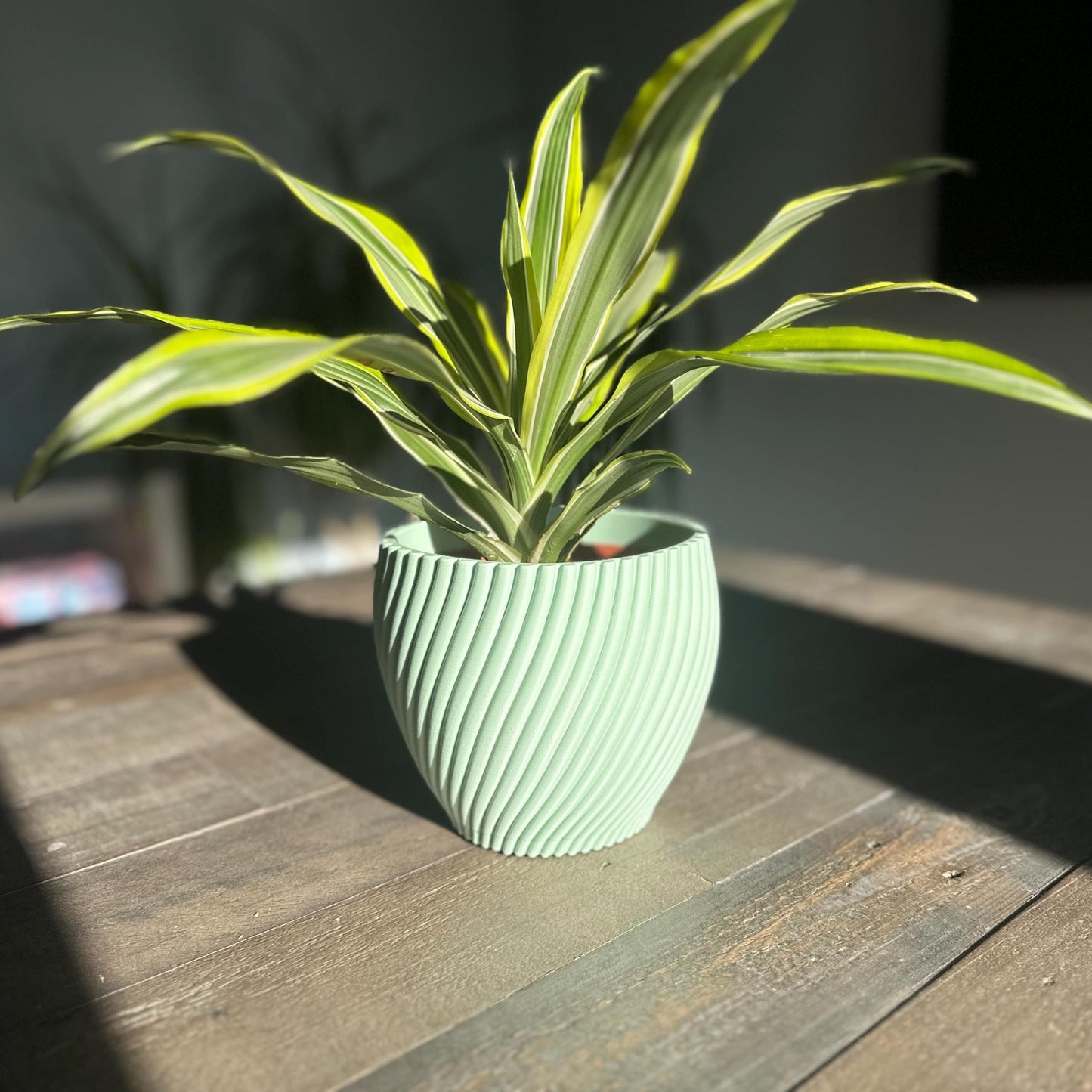 Ribbed Spiral Plant Pot