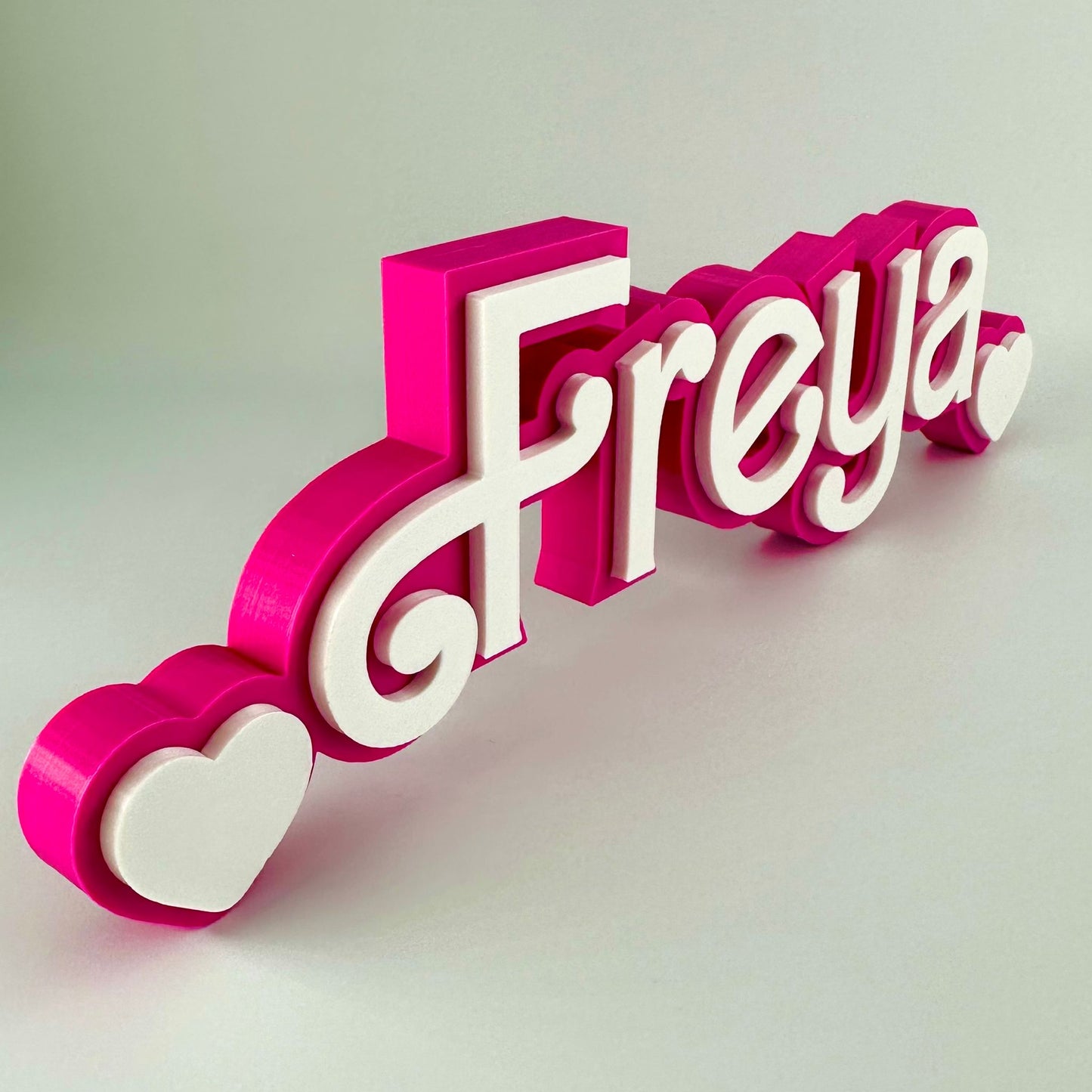 Custom Pink Doll-Princess Nameplate - White on Pink Name Sign