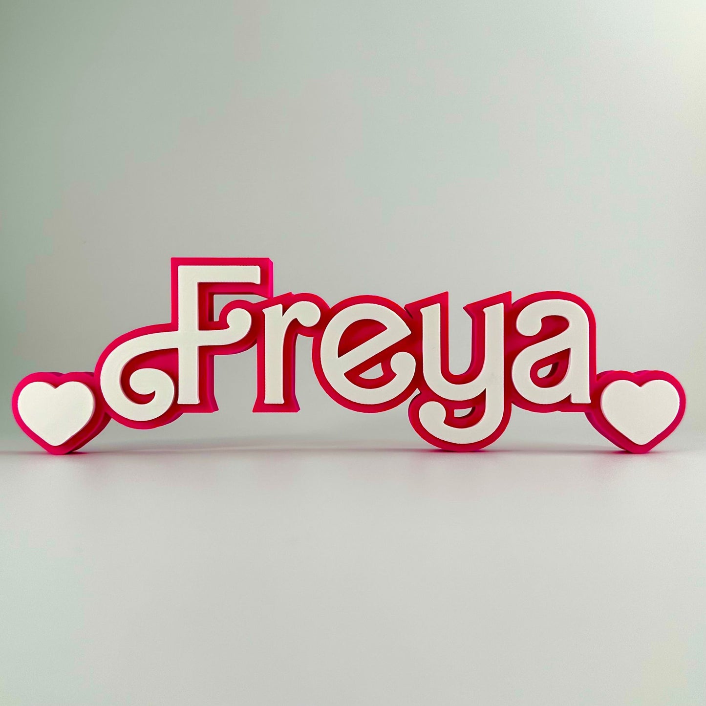 Custom Pink Doll-Princess Nameplate - White on Pink Name Sign