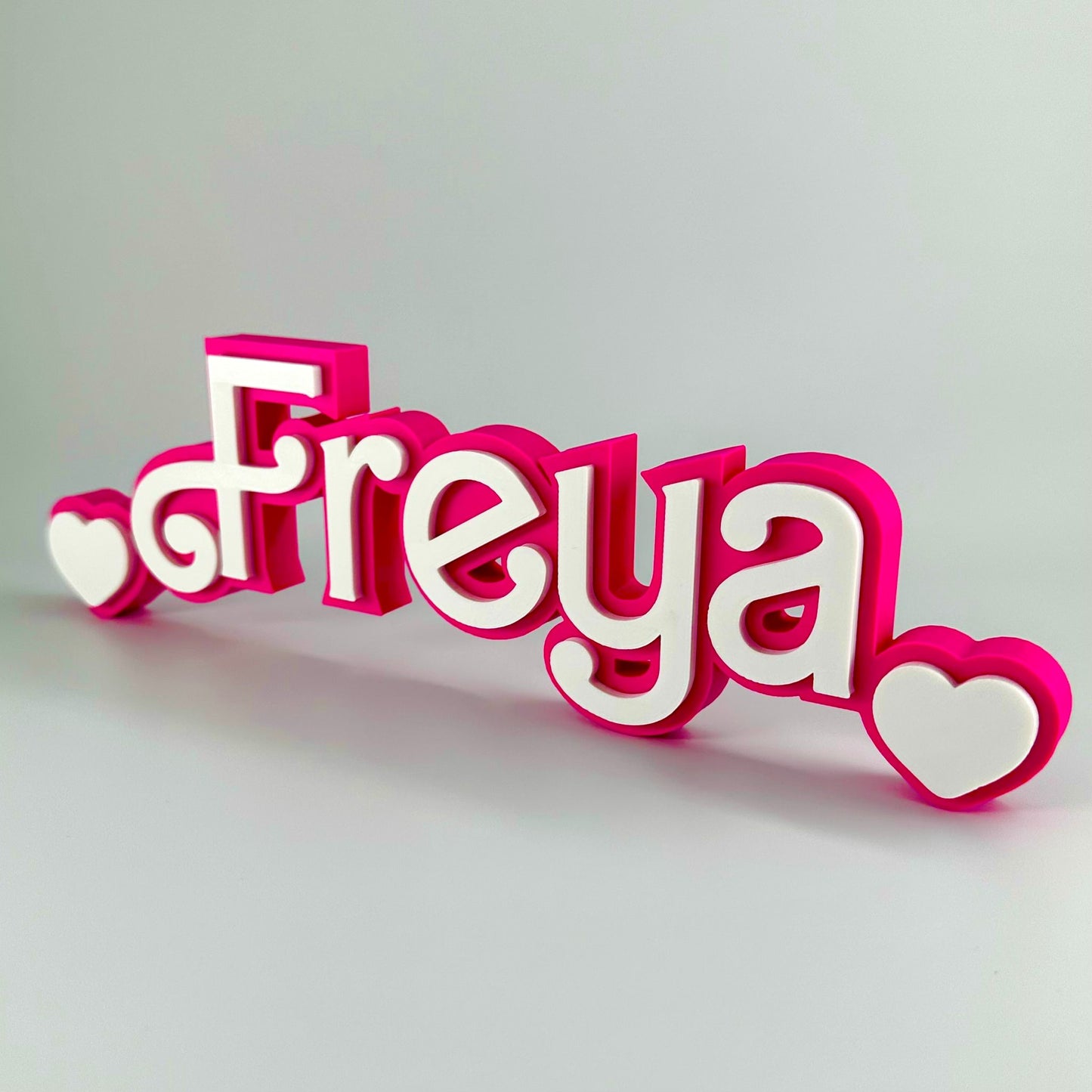 Custom Pink Doll-Princess Nameplate - White on Pink Name Sign