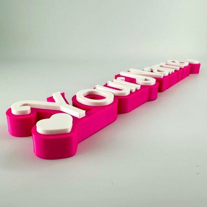 Custom Pink Doll-Princess Nameplate - White on Pink Name Sign