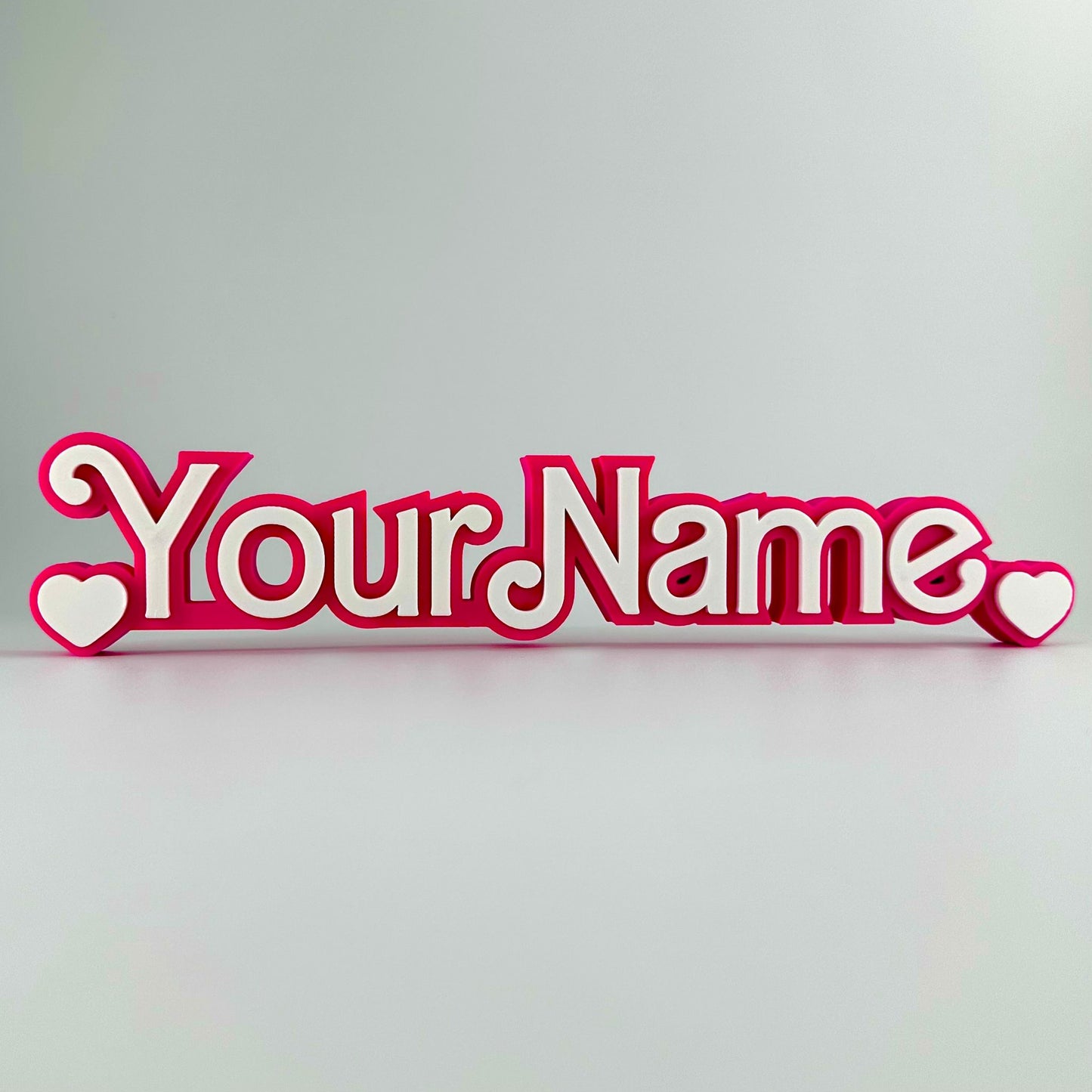 Custom Pink Doll-Princess Nameplate - White on Pink Name Sign