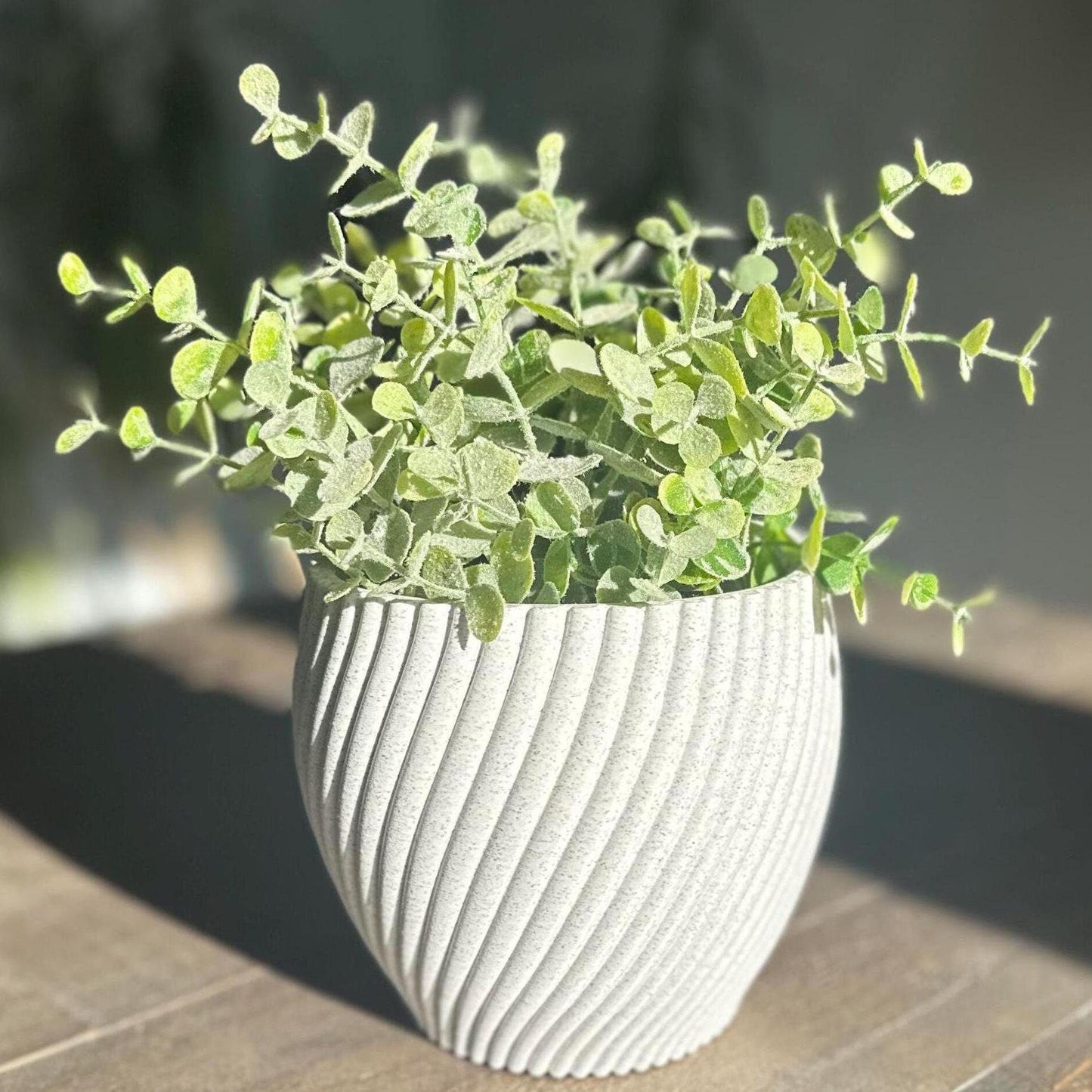 Ribbed Spiral Plant Pot