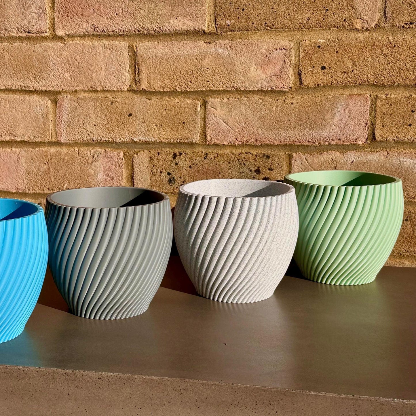 Ribbed Spiral Plant Pot