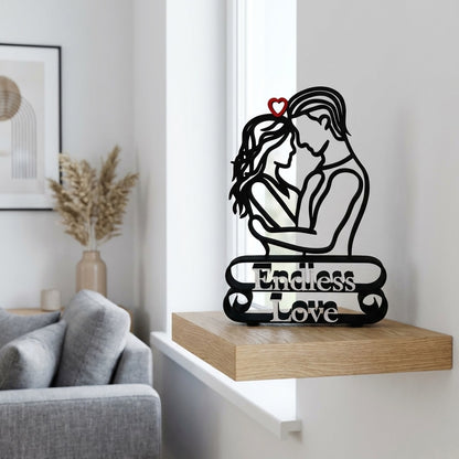 Couple Line Art Sculpture - Personalised Romantic Gift for Him & Her