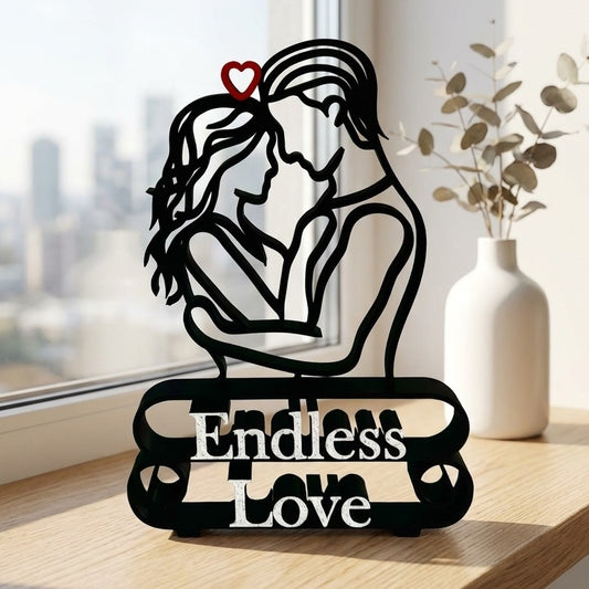 Couple Line Art Sculpture - Personalised Romantic Gift for Him & Her
